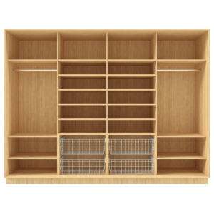 Garderoob Nelja Liuguksega Pähkel Parona Nelja Pesukorviga