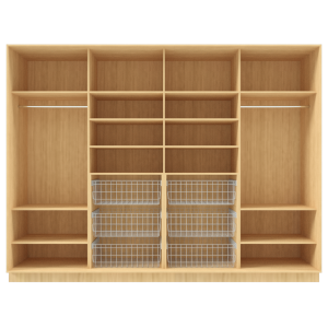 Garderoob Nelja Liuguksega Pähkel Parona Kuue Pesukorviga