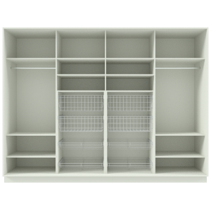 Garderoob Nelja Liuguksega Kasmiir Hall Nelja Pesukorviga Nelja Jalatsikorviga.