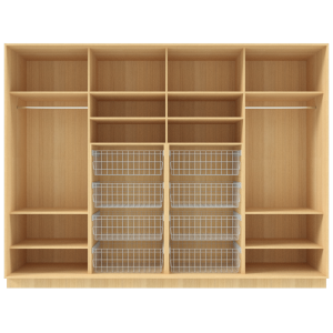 Garderoob Nelja Liuguksega Pähkel Parona Kaheksa Pesukorviga