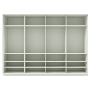 Garderoob Valge Struktuurne Nelja Liuguksega