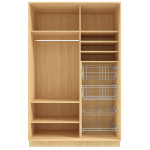 Garderoob Pähkel Parona Peegliga Kahe Pesukorvi ja Kahe Jalatsikorviga  paremal.