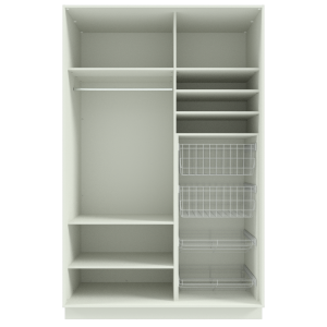 Garderoob Kahe Liuguksega Valge Kahe Pesukorviga Kahe Jalatsikorviga paremal