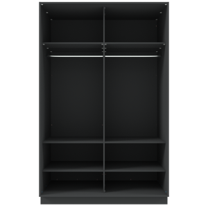 Riidekapp Garderoob Kahe Liuguksega Must Struktuurne