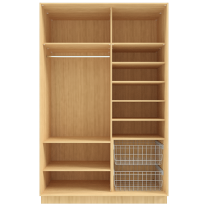 Garderoob Kahe Liuguksega Pähkel Parona Peegliga Kahe Pesukorviga paremal.