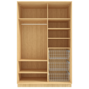 Garderoob Kahe Liuguksega Pähkel Parona Peegliga Kolme Pesukorviga paremal.