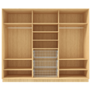 Garderoob Kolme Liuguksega Pähkel Parona Peegliga Kolme Pesukorviga