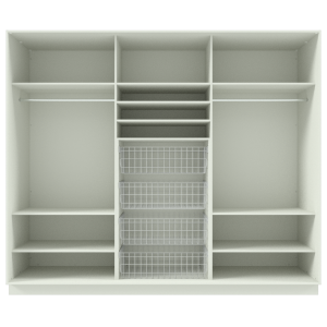 Garderoob Valge Kolme Liuguksega Nelja Pesukorviga 