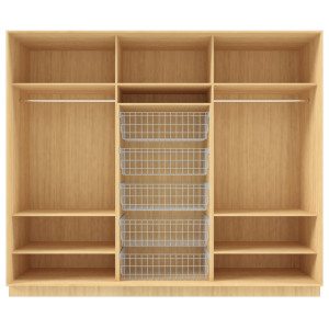 Garderoob Kolme Liuguksega Pähkel Parona Peegliga Viie Pesukorviga