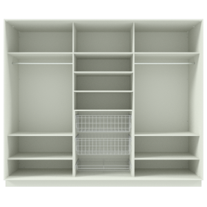 Garderoob Valge Kolme Liuguksega Kahe Pesukorviga Ühe Jalatsikorviga