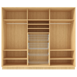 Garderoob Kolme Liuguksega Pähkel Parona Peegliga Kahe Pesukorviga Kahe Jalatsikorviga