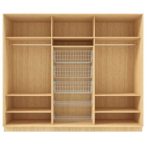 Garderoob Kolme Liuguksega Pähkel Parona Peegliga Kolme Pesukorviga Kahe Jalatsikorviga