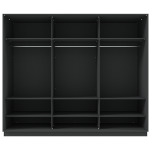 Garderoob Kolme Liuguksega Must Struktuurne 