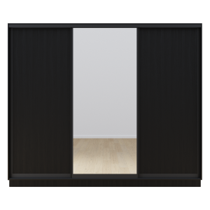 Garderoob Must Struktuurne Kolme Liuguksega Peegliga Kolme Pesukorviga Kahe Jalatsikorviga