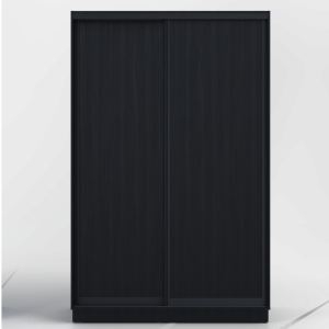 Riidekapp Garderoob Kahe Liuguksega Must Struktuurne