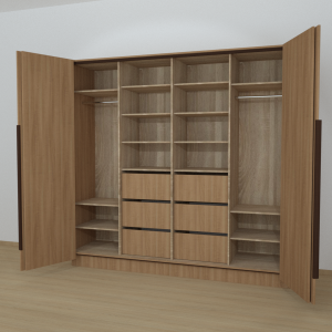 Riidekapp Garderoob Kahe Voldikuksega Kuue Sahtliga Pähkel Parona