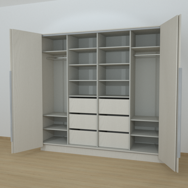 Riidekapp Garderoob Kahe Voldikuksega Kuue Sahtliga Kašmiir Hall