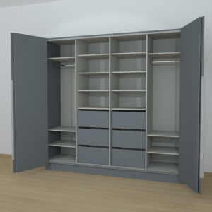 Riidekapp Garderoob Kahe Voldikuksega Kuue Sahtliga Monument Hall