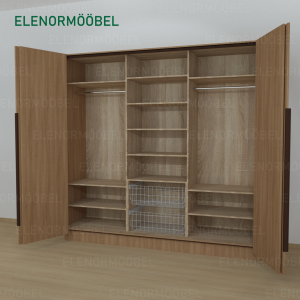 Riidekapp Garderoob Kahe Voldikuksega Kahe Pesukorviga Pähkel Parona