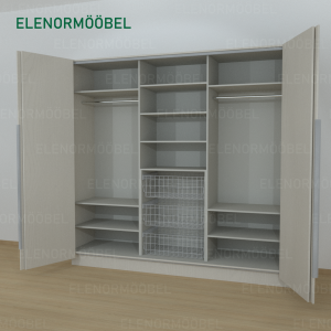 Riidekapp Garderoob Kahe Voldikuksega Kolme Pesukorviga Kašmiir Hall