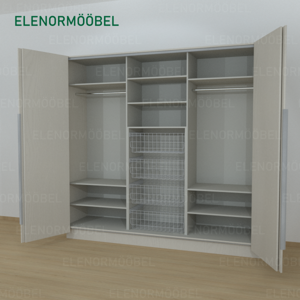 Riidekapp Garderoob Kahe Voldikuksega Nelja Pesukorviga Kašmiir Hall