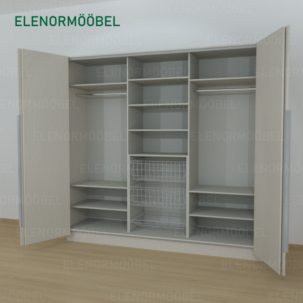 Riidekapp Garderoob Kahe Voldikuksega Kahe Pesukorviga Ühe Jalatsikorviga Kašmiir Hall