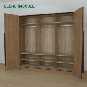 Riidekapp Garderoob Kahe Voldikuksega Pähkel Parona