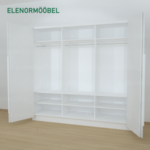 Riidekapp Garderoob Kahe Voldikuksega  Valge Struktuurne