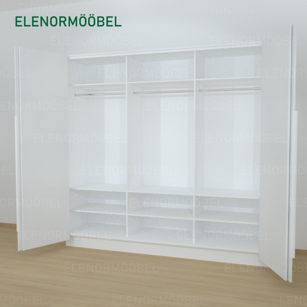 Riidekapp Garderoob Kahe Voldikuksega  Valge Struktuurne