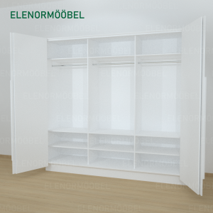 Riidekapp Garderoob Kahe Voldikuksega  Valge 