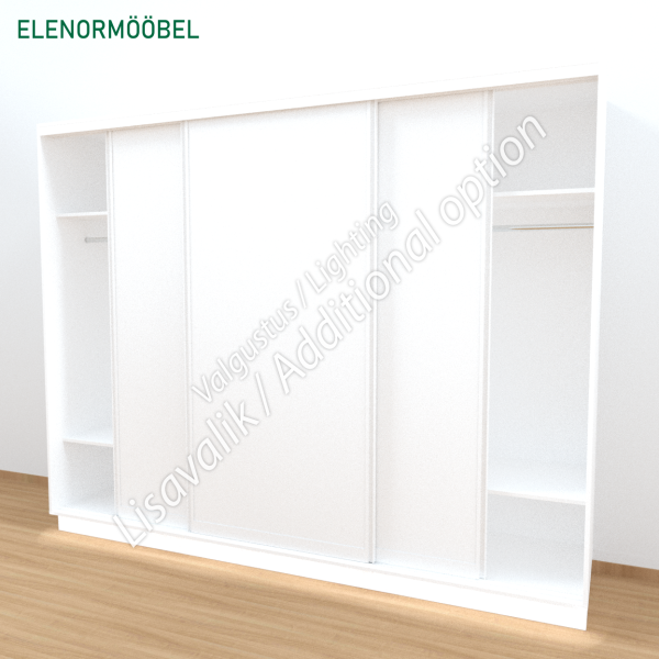 Garderoob Riidekapp Valge Kolme Liuguksega Peegeluksega Garderoob Riidekapp Valge Kolme Liuguksega Peegeluksega