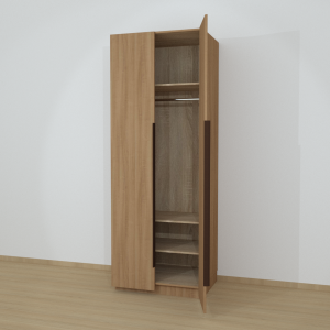 Riidekapp Garderoob Kahe Käänduksega Pähkel Parona