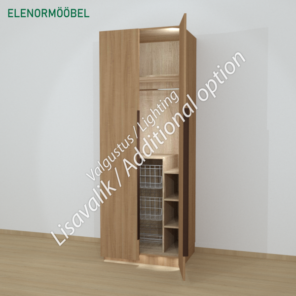 Riidekapp Garderoob Kahe Käänduksega Kahe Pesukorviga Ühe Jalatsikorviga Pähkel Parona