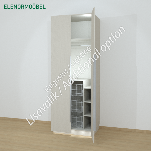 Riidekapp Gaderoob Kahe Käänduksega Kolme Pesukorviga Kašmiir Hall