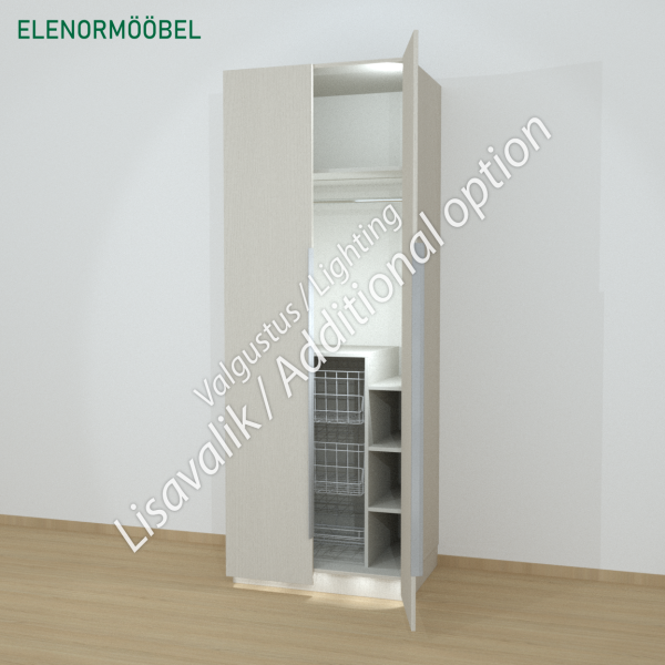 Riidekapp Gaderoob Kahe Käänduksega Kahe Pesukorviga Ühe Jalatsikorviga Kašmiir Hall