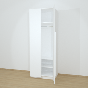 Riidekapp Garderoob Kahe Käänduksega Valge 