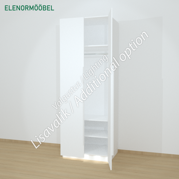 Riidekapp Garderoob Kahe Käänduksega Kahe Pesukorviga Valge 