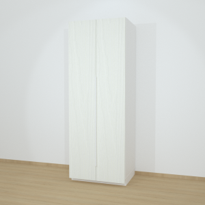 Riidekapp Garderoob Kahe Käänuksega Valge Struktuurne