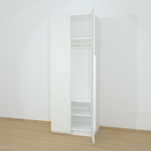 Riidekapp Garderoob Kahe Käänuksega Valge Struktuurne