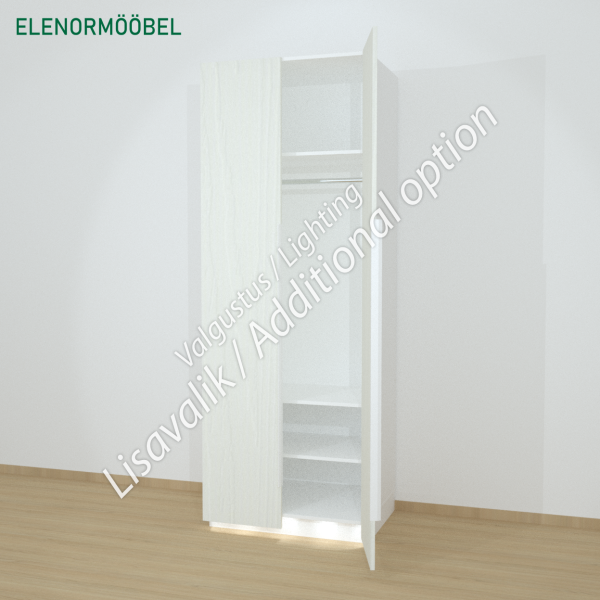 Riidekapp Garderoob Kahe Käänuksega Valge Struktuurne