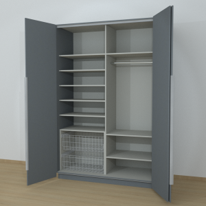 Riidekapp Garderoob Voldikuksega Kahe Pesukorviga Vasakul Monument Hall