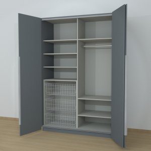 Riidekapp Garderoob Voldikuksega Kolme Pesukorviga Vasakul Monument Hall