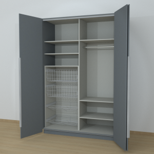 Riidekapp Garderoob Voldikuksega Kahe Pesukorviga Kahe  Jalatsiorviga Vasakul Monument Hall