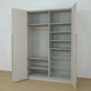 Riidekapp Garderoob Voldikuksega Kahe Pesukorviga Ja Ühe Jalatsikorviga Paremal Kašmiir Hall