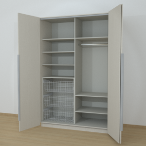 Riidekapp Garderoob Voldikuksega Kolme Pesukorviga Vasakul Kašmiir Hall