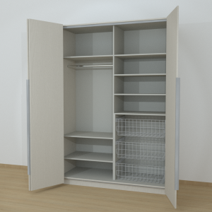 Riidekapp Garderoob Voldikuksega Kolme Pesukorviga Paremal Kašmiir Hall