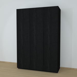 Riidekapp Garderoob Voldikuksega Kolme Pesukorviga Paremal Must Struktuurne