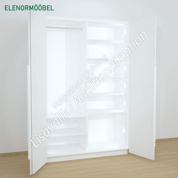 Riidekapp Garderoob Voldikuksega Nelja Pesukorviga Paremal Valge Struktuurne