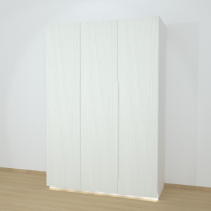 Riidekapp Garderoob Voldikuksega Kolme Pesukorviga Paremal Valge Struktuurne