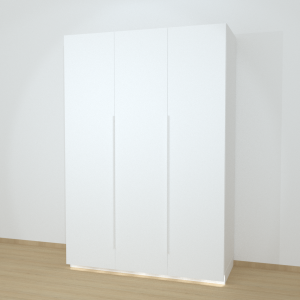 Riidekapp Garderoob Voldikuksega Kolme Pesukorviga Paremal Valge 